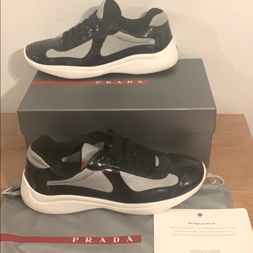 Prada low top patient leather